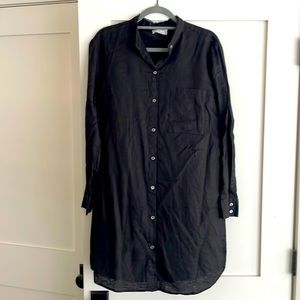 EUC Frame Shirtdress! Black linen. Sz Medium